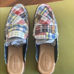 Sperry Madras Plaid mules